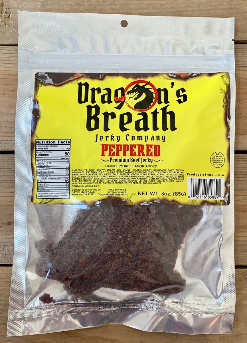 Dragon's Breath Jerky Company - 3oz Peppered