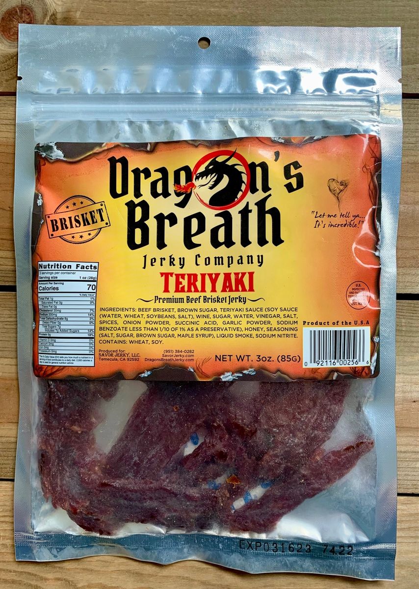 Dragon's Breath Jerky Company - 3oz Teriyaki