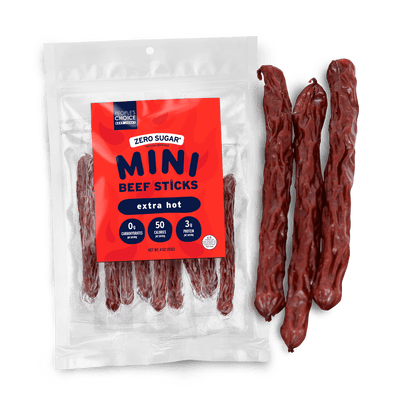 People's Choice Beef Jerky Mini Beef Sticks - Extra Hot