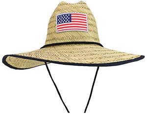 Paradise Hat Company Straw Hat - Lifegaurd w/ Flag Patch