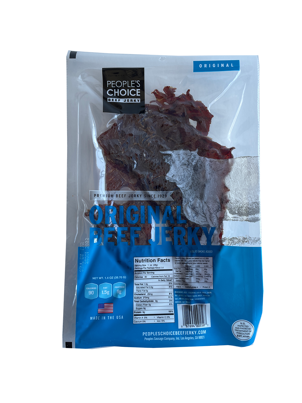 People's Choice Classic Slab Beef Jerky Original (Individually Wrapped 15ct)