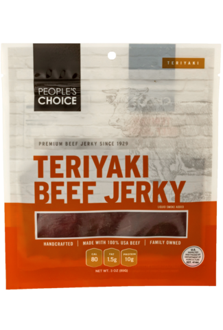 People's Choice Beef Jerky 3oz Teriyaki Bag